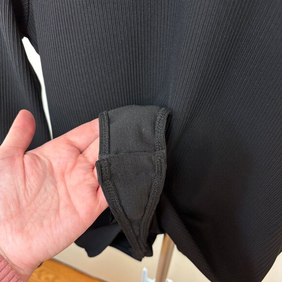 Topshop Like New Thick Mock Neck Ribbed Long sleeve Black Bodysuit Sz 12 - Picture 9 of 14